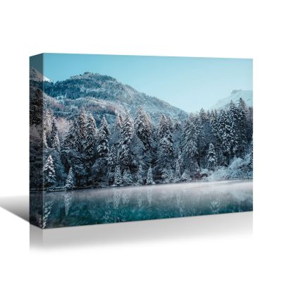 YONICA Winter Enchantment Canvas Wall Art for Home Decor - Beautiful Snowy Forest Pictures Print On Canvas HD Giclee Artwork Ready to Hang for Living Room Office 18"x12"(45x30cm)