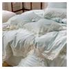 ADovz Chic Flower lace Edge Ladies Bedding Set 1000TC Egyptian Cotton Girls Duvet Cover Sheet Pillowcase,Bed Sheets view 3