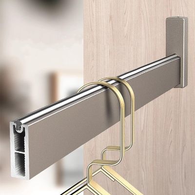 Closet Rod Square Closet Clothes Hanger Rail, Garment Organizer System, Heavy Duty Wardrobe Pole, Extra Hanging Rod for Cloakrooms Clothing Store Closet ( Color : Champagne , Size : 60cm(23 5/8") Leng