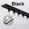 1-5M Self Adhesive Ceiling Curtain Track, Ultra-thin Curtain Rod, No Drilling Ceiling Curtain Rail For Bedroom, Shower,Living Room, Room Divider, Easy To Install Ceiling Track ( Color : Black , Size : view 2