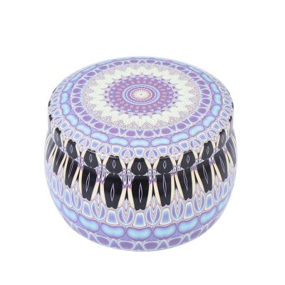 WAOCEO Tea Canister Vintage Flower Printed Mini Metal Tin Jars Wax Making Candle Container Small Jewelry Candy Storage Pots Tea Caddy (Color : C)
