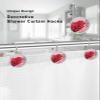 Happy Valentine's Day 12PCS Shower Curtain Hooks Rings, Love More Red Love Tree Pink Decorative Shower Curtain Hooks for Bathroom Stainless Steel Rustproof Shower Curtain Rings view 3