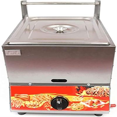 Gas Fryer, 11L Deep Fryer Gas Chip Fryer Food Grade Stainless Steel Electronic Pulse Ignition Non-Slip Energy Saving Easy Cleaning