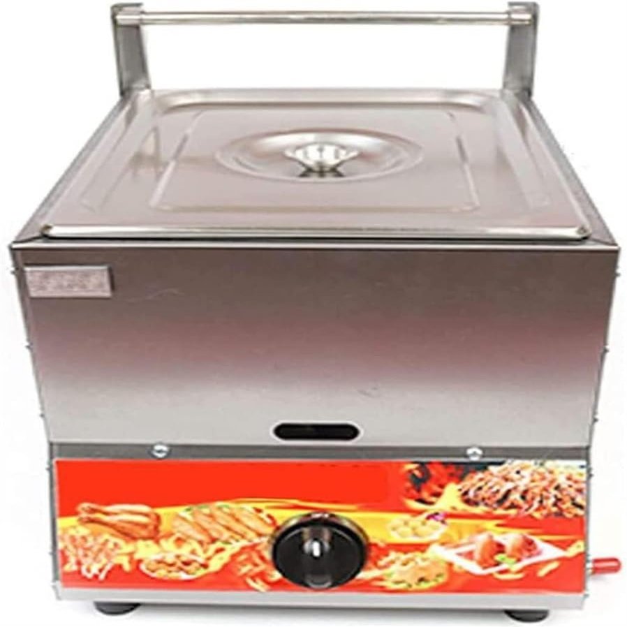Gas Fryer, 11L Deep Fryer Gas Chip Fryer Food Grade Stainless Steel Electronic Pulse Ignition Non-Slip Energy Saving Easy Cleaning