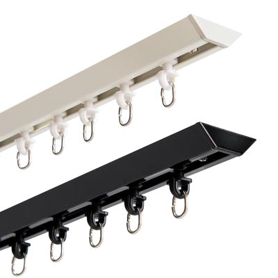 1-5M Curtain Track,Ceiling Mounted Curtain Rail For Curtains, Drapes, And Room Dividers,Easy To Install Ceiling Track,Ultra-thin Track, Direct Ceiling Mounting, Anti-spill Light ( Color : Black , Size