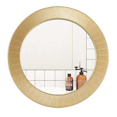 Round Wall Mirror 31", Large Rustic Decorative Mirror, Farmhouse Makeup Mirror for Living Room, Bedroom, Bathroom, Hallway (Color : Gold)