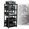 YLQFGUVWK 5-Tier AV Media Cabinet Stand Assembly Cabinet with Height Adjustable Wooden Stand for Home/Office/Audio Video/DJ/Theatre view 1