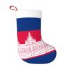Cambodian-Flag Christmas Stockings Decoration Fireplace Tree Xmas Tree Decorations for Xmas Holiday Party Gifts 18-Inch view 1
