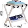 PROHEL Luggage Rack for Guest Room - Suitcase Stand, Solid Wood Travel Bag Storage Rack, Hotel Home Luggage Rack/Shoe Rack, Foldable Hanger in Guest Room, Multi-Functional Portable Luggage Rack view 2