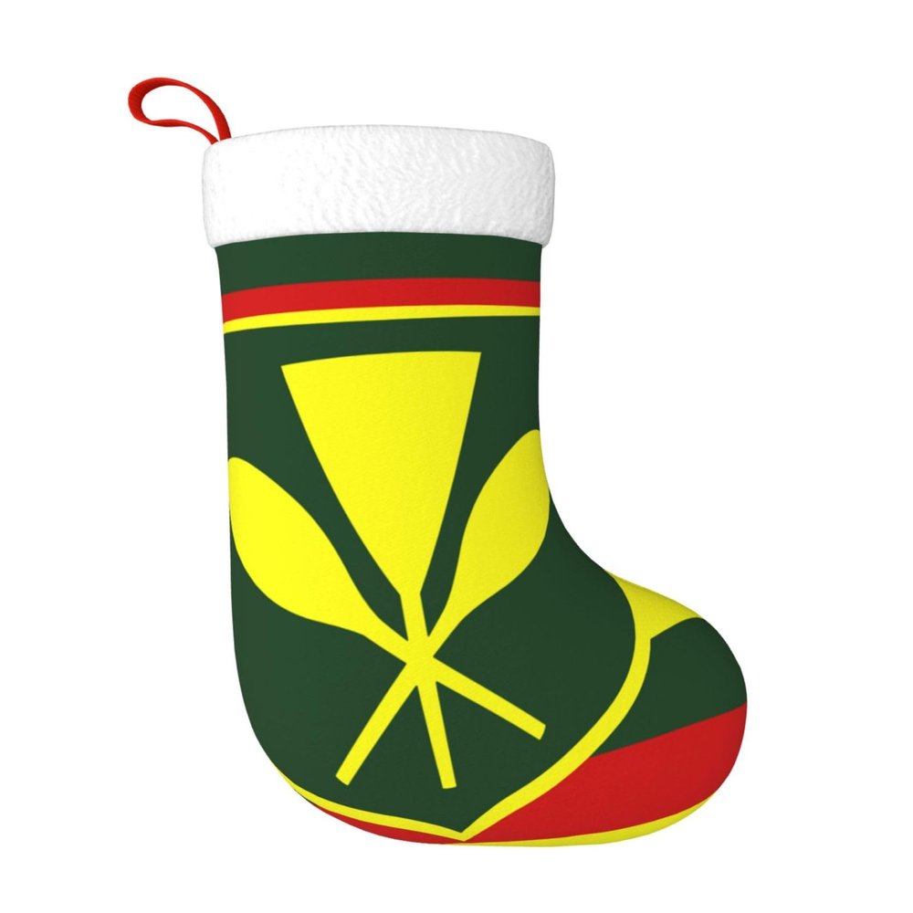 Kanaka Maoli Native Hawaiian Flag Christmas Stockings Decoration Fireplace Tree Xmas Tree Decorations for Xmas Holiday Party Gifts 18-Inch