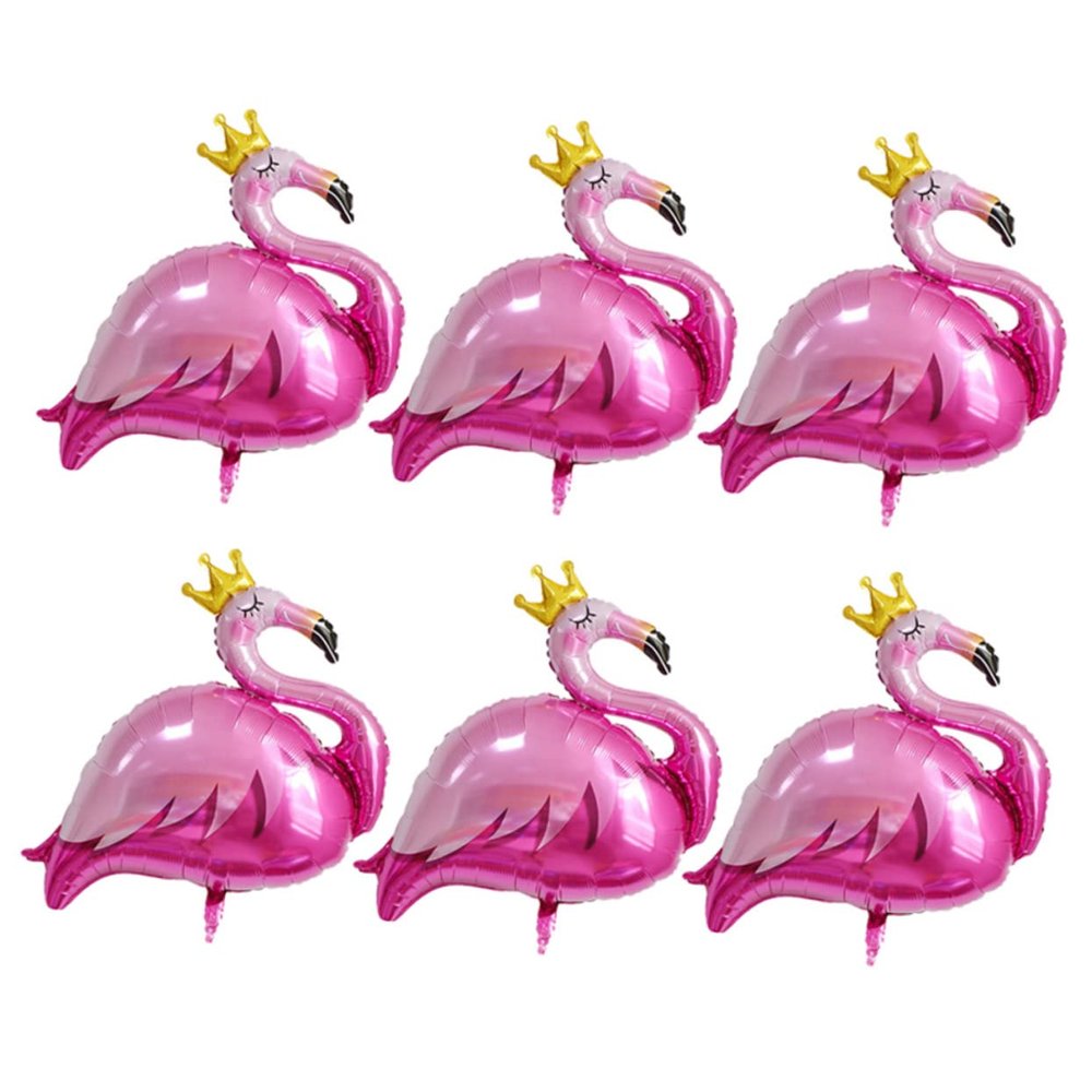 6pcs Hawaiian Party Balloons Aluminum Foil Flamingo Decorations for Home Bar Quality Safe for Festive Atmosphere and Memorable Photo Props