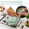 Best Choice Products 6 Quart Enamel Cast-Iron Round Dutch Oven, Family Style Heavy-Duty Pre-Seasoned Cookware for Home, Kitchen, Dining Room, Oven Safe w/Lid, Dual Handles - Sage Green view 3