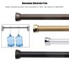 WEITOL Super Load-Bearing Heavy Duty Wardrobe Pole with Flange Base, Metal Closet Rod Custom Cut to Size, Round Post for Shower Curtain Laundry Room Balcony (Color : Black, Size : 19.7in/50cm) view 4