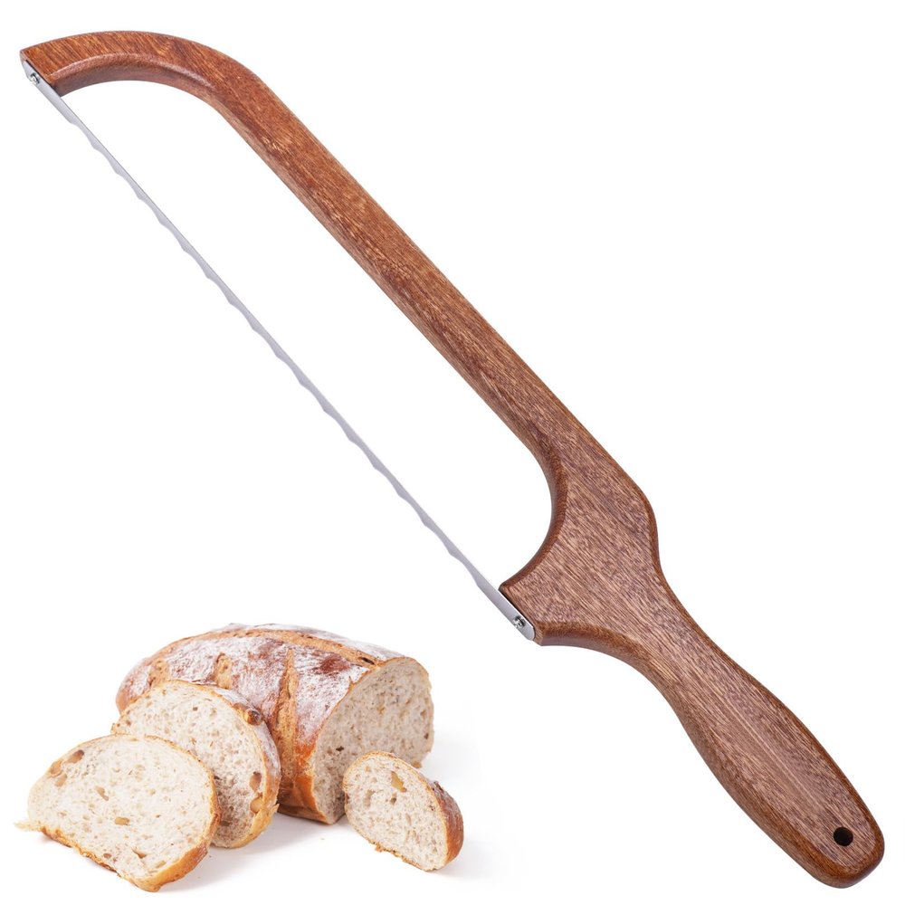 Uprichya Wooden Bread Bow Knife for Sourdough, Bread Saw for Homemade Bread, Sourdough Knife Slicer for Slicing, Sourdough Bread Cutter
