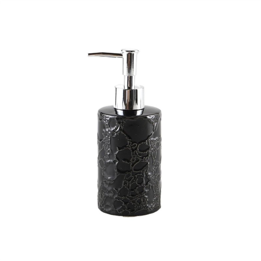 Soap Dispenser Kitchen Black Soap Dispenser for Bathroom, Kitchen, Dressing Table, Ceramic Soap Bottle for Lotion, Shampoo, Massage Oil Shampoo and Conditioner Dispenser