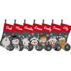 YourBestMemory Set of 7, 18" Dia Personalized Gray Christmas Stockings with Embroidery Names, with Holders,Quality Thick Fleece Material Stockings for Family Dcor(Set of 7-B) view 1