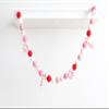 Mini Felt Factory | Christmas Felt Garland ~7 Ft 100% Wool Pom 2.5 cm Balls Candy Cane Peppermint Ornament Boho Pink Holiday Bright Decor Mantel Hanging Seasonal Banner Craft Wall Party view 2