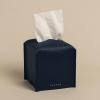 OLETHA Square Tissue Box Cover - Aesthetic Desk Decor for Room, Home & Office - Tissues Cube Boxes Holder - Navy Blue view 1