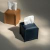 OLETHA Square Tissue Box Cover - Aesthetic Desk Decor for Room, Home & Office - Tissues Cube Boxes Holder - Navy Blue view 2