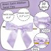 Giftmeet Purple Twist Ties for Bags, 4.3 Inch Ribbon Bows Bulk Assorted Christmas Ribbon and Bows, Reusable Bread Ties for Treat Bags, Lollipop Decoration, Christmas Tree, Home and Wedding 30 Pcs view 2