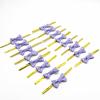 100Pcs Purple Twist Ties for Bulk Food, Mini Ribbon Bow Twist Ties for Treat Bag, Christmas Tree Bows Metallic Twist Ties for DIY Crafts, Baked Food, Lollipop, Wedding Decor and Gift Wrap view 1