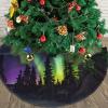 48 Christmas Tree Skirt,Durable Holiday Decor - Perfect Size for Your Christmas Tree,Magic stick Closure Dark Northern Lights Print view 2
