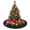 48 Christmas Tree Skirt,Durable Holiday Decor - Perfect Size for Your Christmas Tree,Magic stick Closure Dark Northern Lights Print view 3