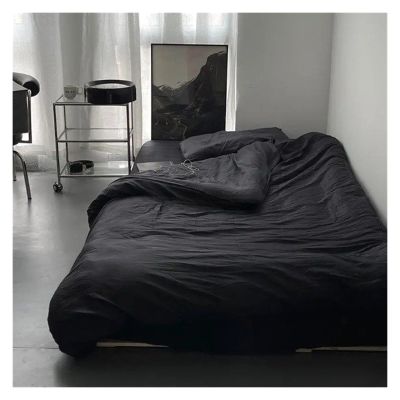 Bed, 100% Cotton Home Textiles Bedding Duvet Cover Luxurious Black Quilt Cover Set