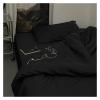 Bed, 100% Cotton Home Textiles Bedding Duvet Cover Luxurious Black Quilt Cover Set view 3