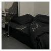 Bed, 100% Cotton Home Textiles Bedding Duvet Cover Luxurious Black Quilt Cover Set view 4