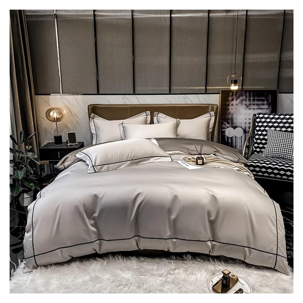 Bed, Bedding Set 800TC Egyptian Cotton Bed Sheet Set with Quilt Cover Pillowcases Luxury Flat Sheets Duvet Cover