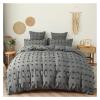 Bed, Boho Duvet Cover Queen - Boho Bedding, Tufted Queen Duvet Cover Compatible with All Seasons, 3 Pieces Embroidery Shabby Chic Home Bedding Duvet Cover view 1