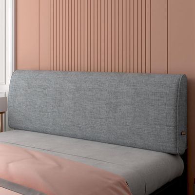 ZZYK Rectangle Headboard Pillow Linen Bed Backrest Large Wall Mounted Headboard,Solid Color Wedge Pillowboard Reading Pillow Support Upholstered Daybed Bolster,Gray,Paste 47"/Full