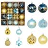 44PCS Christmas Balls Ornaments,Shatterproof Plastic Sequined Christmas Ornaments Hanging Decorative Christmas Tree Balls for Home Decor view 1