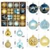 44PCS Christmas Balls Ornaments,Shatterproof Plastic Sequined Christmas Ornaments Hanging Decorative Christmas Tree Balls for Home Decor view 2
