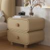 YUGXTH Nightstand with Storage Drawer, Bedside Table with Handles, Leather Finish, Wood Night Stand, Modern End Table Side Table Storage Cabniet(Khaki,50 * 40 * 50cm) view 1