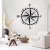 Nautical Compass Metal Wall Art, Metal Compass Wall Decor, Metal Wall Art, Nautical Wall Compass, North Arrow Metal Art, Compass Wall Sign, Home Living Room Wall Decor, Housewarming Gift (39"x39" | 100x100cm, Black) view 3