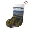 KoNsev Moose Mountain Pine Tree Print Christmas Stockings,18 Inches Large Stocking Personalized Xmas Hanging Stocking Decorations view 1