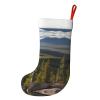 KoNsev Moose Mountain Pine Tree Print Christmas Stockings,18 Inches Large Stocking Personalized Xmas Hanging Stocking Decorations view 2
