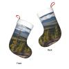 KoNsev Moose Mountain Pine Tree Print Christmas Stockings,18 Inches Large Stocking Personalized Xmas Hanging Stocking Decorations view 3