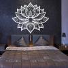 Metal Wall Decor, Lotus Mandala Metal Wall Art, Lotus Flower Metal Wall Art, Mandala Metal Wall Decor, Bohemian Wall Art, Spiritual Wall Art, Yoga Studio Decor, Home Living Room Wall Decor (46"x39" | 118x100cm, White) view 1