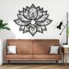 Metal Wall Decor, Lotus Mandala Metal Wall Art, Lotus Flower Metal Wall Art, Mandala Metal Wall Decor, Bohemian Wall Art, Spiritual Wall Art, Yoga Studio Decor, Home Living Room Wall Decor (46"x39" | 118x100cm, White) view 2