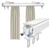 Aluminium Ceiling Mount Curtain Track System, Hospital Ceiling Track for Curtains, Aluminum Ceiling Curtain Track, with Silent Pulleys, Used for Bathrooms, Bedrooms, Room Partitions ( Color : A(track view 1