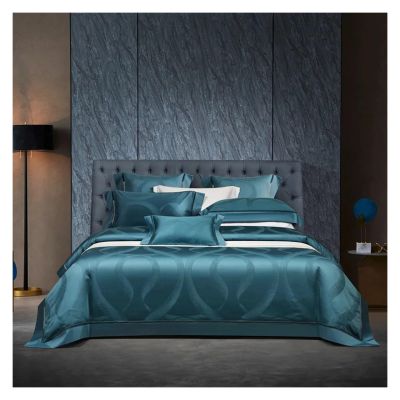 QuKan Bed, Bedding Set, Egyptian Cotton 1000TC, Jacquard Hollow Duvet Cover, Luxury Sheets, Brocade Dyed Pillowcases