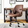 CAODOC High Back Office Chair,Modern Swivel Office Chair,Brown Suede Fabric Gaming Chair,Height Adjustable Home Office Desk Chair with Lumbar Support view 1