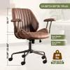 CAODOC High Back Office Chair,Modern Swivel Office Chair,Brown Suede Fabric Gaming Chair,Height Adjustable Home Office Desk Chair with Lumbar Support view 2
