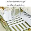 Dxcaicc Dish Drying Rack,Dish Drainers for Kitchen Counter Storage,Dish Drainer Tray with Utensil Holder,Dish Drying Storage Holder,Large Capacity Utensil Storage Organizer,Clear view 4