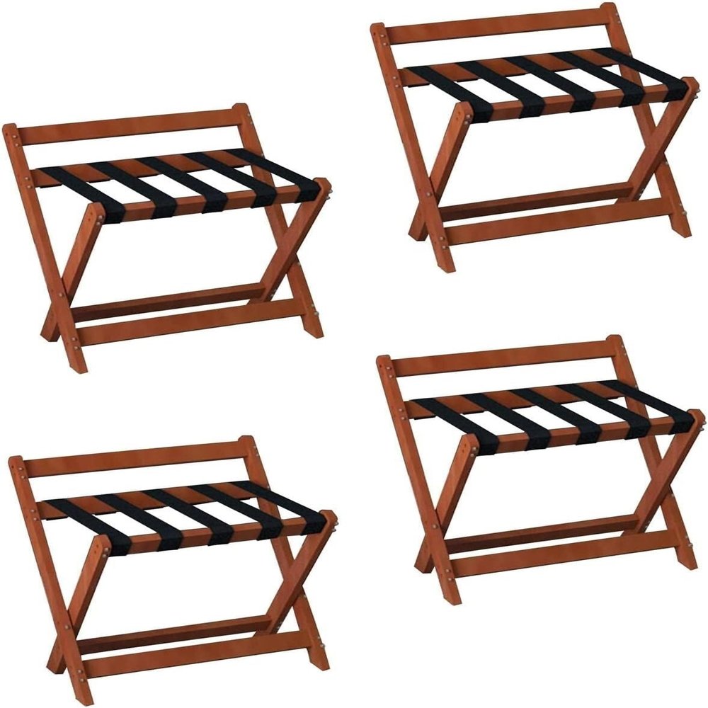 PROHEL 4pcs Luggage Rack - Suitcase Stand, Foldable Luggage Rack with BackrestProfessional Hotel Suitcase RackTravel Bag Guest Room Storage ShelfHousehold Hanger Furniture Landing Storage Shelf