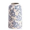 XIUWOUG Blue and White Porcelain Vases, Modern Cylindrical Vases with Distressed Finish, Perfect for Home Decor and Fresh or Dried Florals view 1