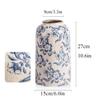 XIUWOUG Blue and White Porcelain Vases, Modern Cylindrical Vases with Distressed Finish, Perfect for Home Decor and Fresh or Dried Florals view 2